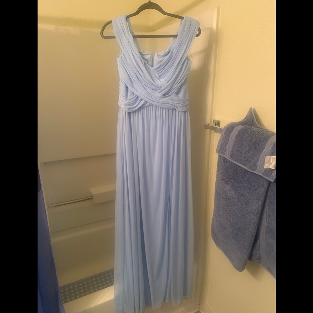 David’s bridal ice blue bridesmaid dress size 10